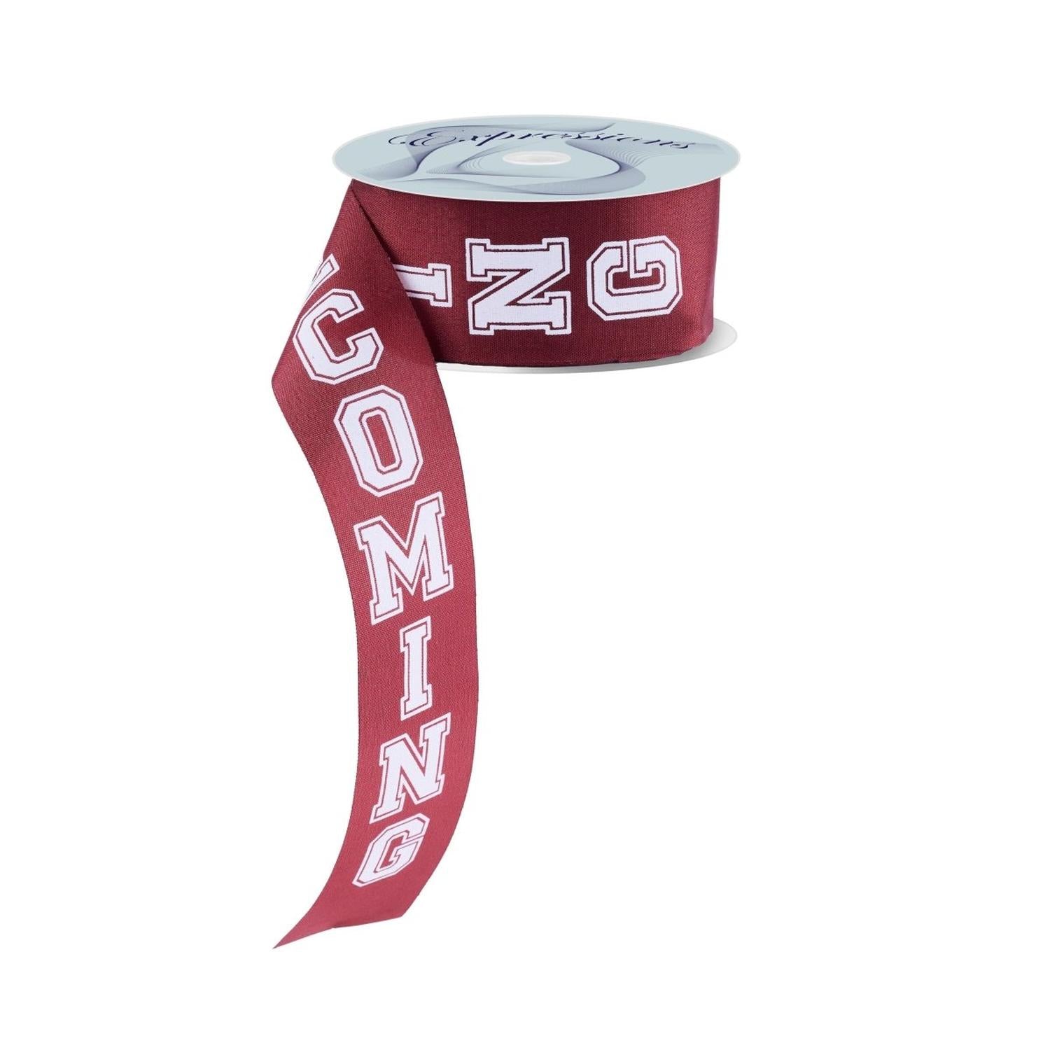 Shop For 1.5" Homecoming Ribbon: Maroon/White (100 Feet)