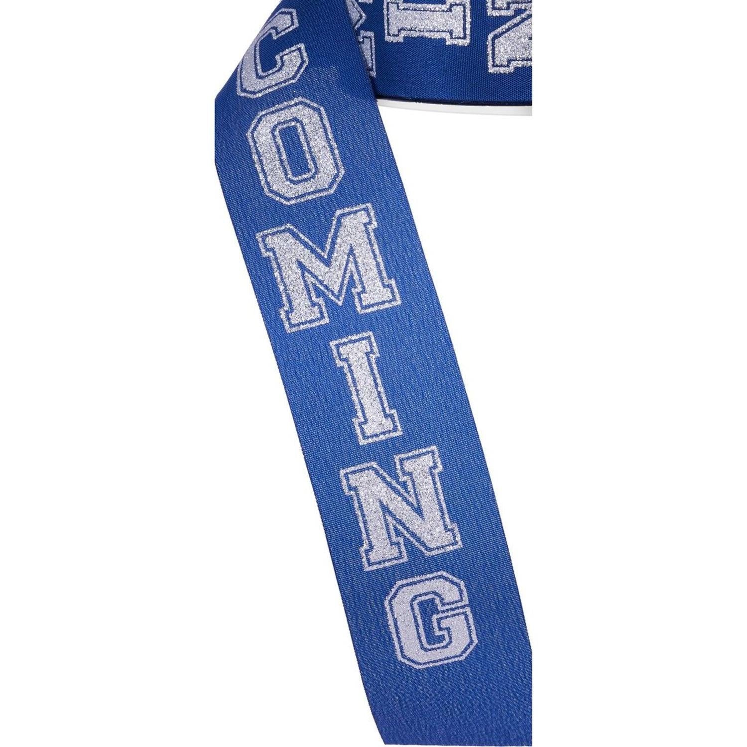 1.5" Homecoming Ribbon: Navy Blue/Silver (100 Feet)