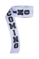 Shop For 1.5" Homecoming Ribbon: White/Black (100 Feet)