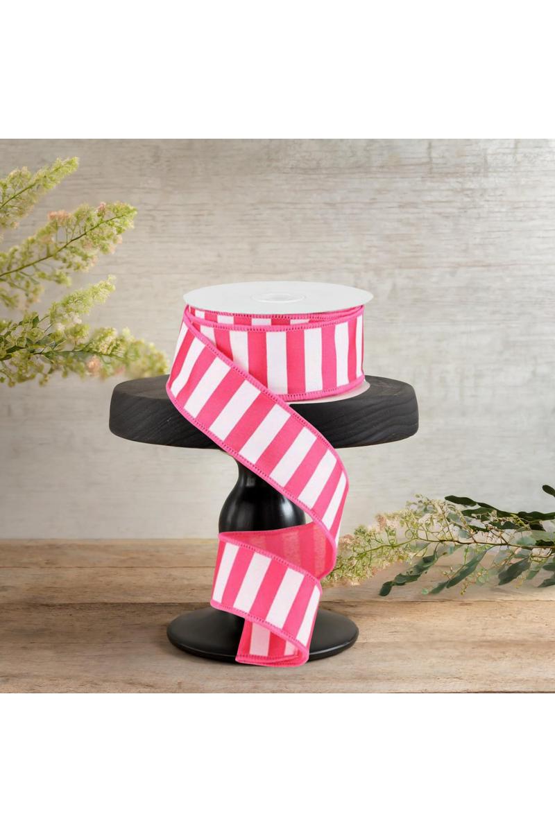 Shop For 1.5" Horizontal Pink & White Stripe Ribbon (10 Yards)