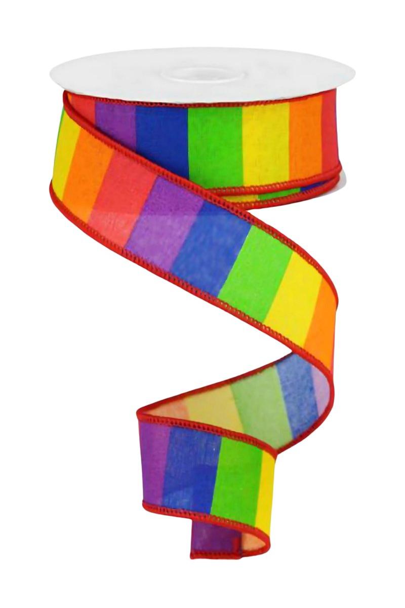 Shop For 1.5" Horizontal Stripe Canvas Ribbon: Rainbow (10 Yards)