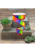 Shop For 1.5" Horizontal Stripe Canvas Ribbon: Rainbow (10 Yards)