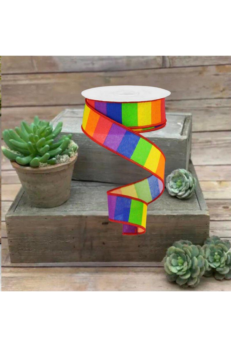 Shop For 1.5" Horizontal Stripe Canvas Ribbon: Rainbow (10 Yards)