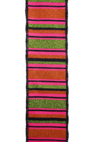 Shop For 1.5" Horizontal Stripe Ribbon: Pink/Lime/Orange (10 Yards)