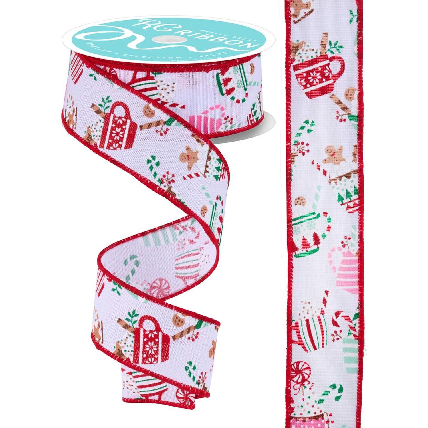 Shop For 1.5" Hot Cocoa Mugs Ribbon: White (10 Yards)