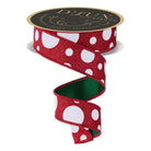 Shop For 1.5 in Giant Polka Dot Fused Ribbon: Red/Green (10 Yards)