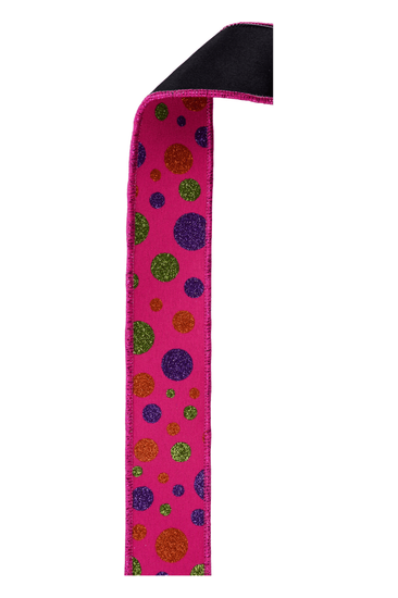 Shop For 1.5 in Glitter Polka Dot Fused Ribbon: Hot Pink (10 Yards)