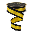 Shop For 1.5 in Vertical Stripe Glitter Fused Ribbon: Black & Yellow