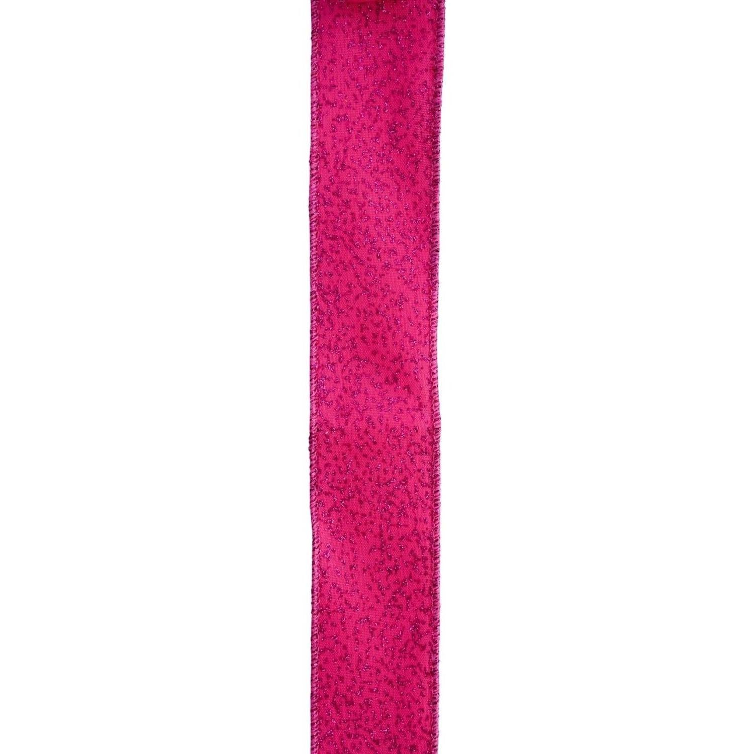 1.5" Irregular Spotted Glitter Ribbon: Fuchsia (10 Yards)