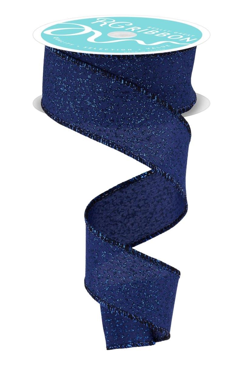 Shop For 1.5" Irregular Spotted Glitter Ribbon: Navy Blue (10 Yards)