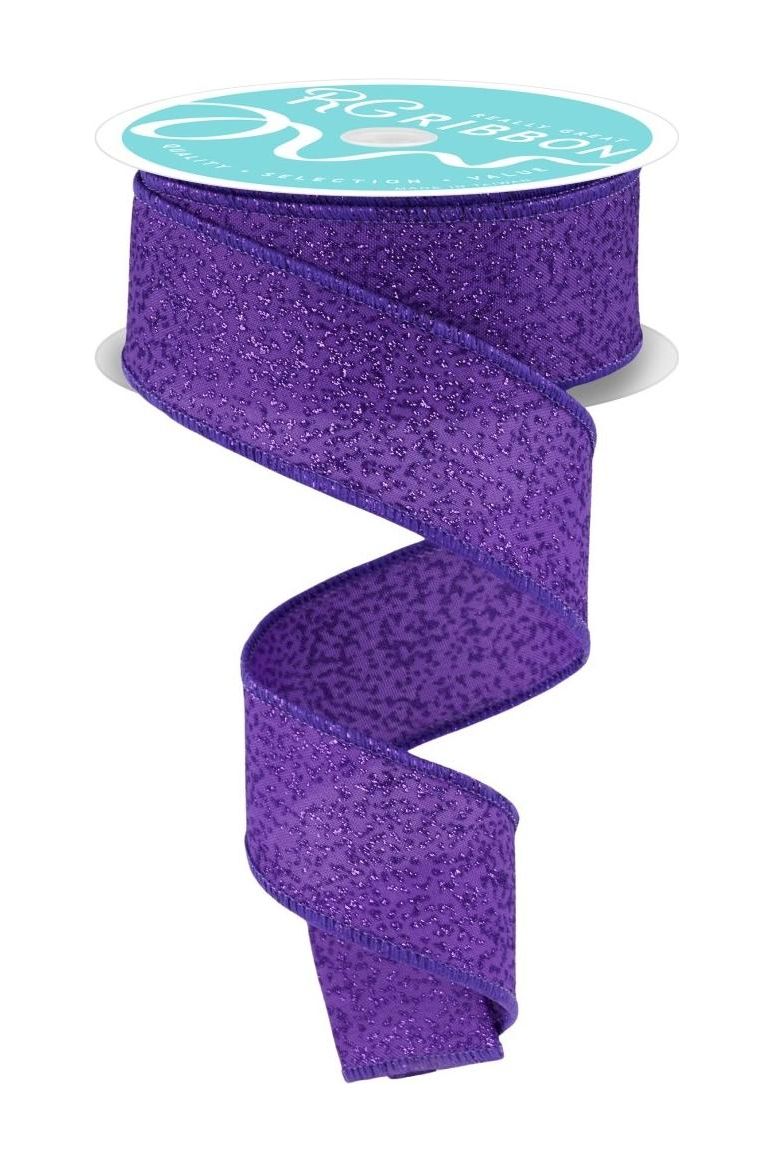 Shop For 1.5" Irregular Spotted Glitter Ribbon: Purple (10 Yards)