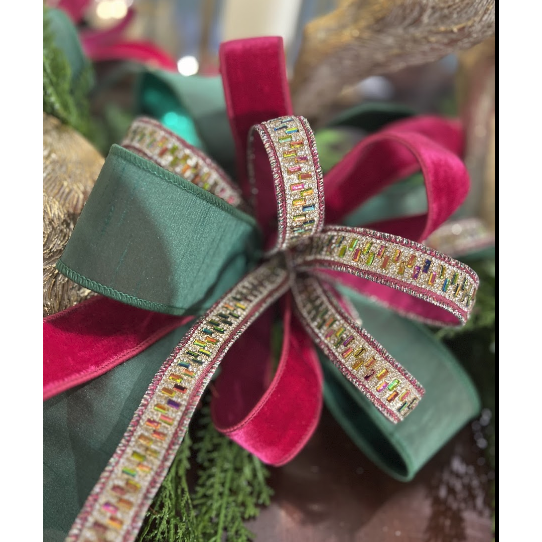 Shop For 1.5" Jeweled Metallic Wired Ribbon (5 Yards)