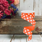 Shop For 1.5" Large Polka Dot Ribbon: Orange/White (10 Yards)