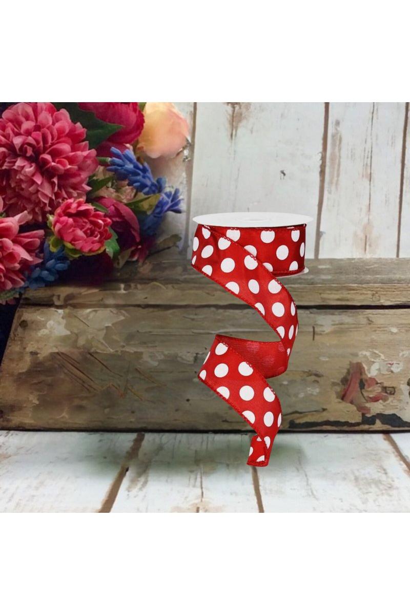 Shop For 1.5" Large Polka Dot Ribbon: Red/White (10 Yards)