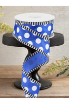 Shop For 1.5" Large Polka Dot Stripe Ribbon: Royal Blue (10 Yards)