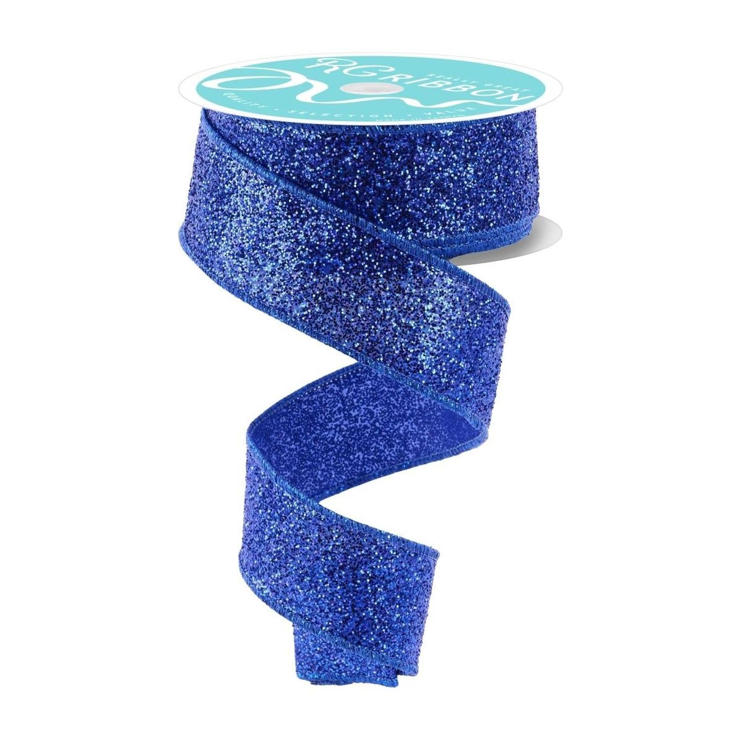 Shop For 1.5" Laser Glitter Ribbon: Royal Blue (10 Yards)
