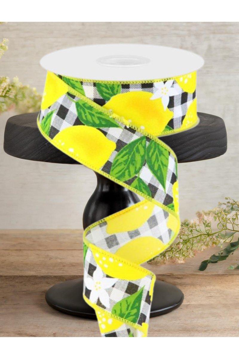 Shop For 1.5" Lemon Check on Royal Ribbon: Black & White (10 Yards)