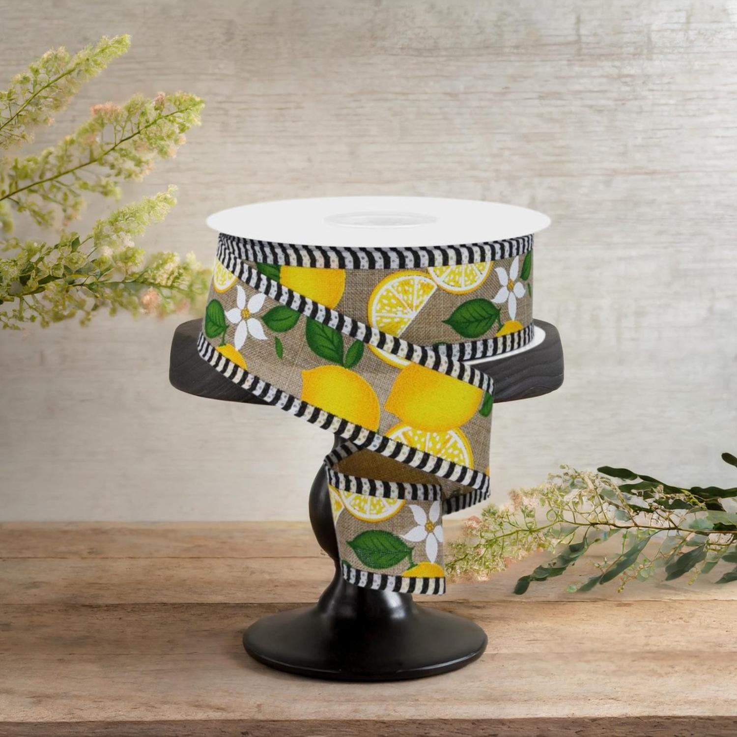 Shop For 1.5" Lemon Thin Stripes Ribbon: Lt Beige (10 Yards)