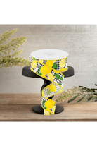 Shop For 1.5" Lemon with Leaves Check Ribbon: Black & White (10 Yards)