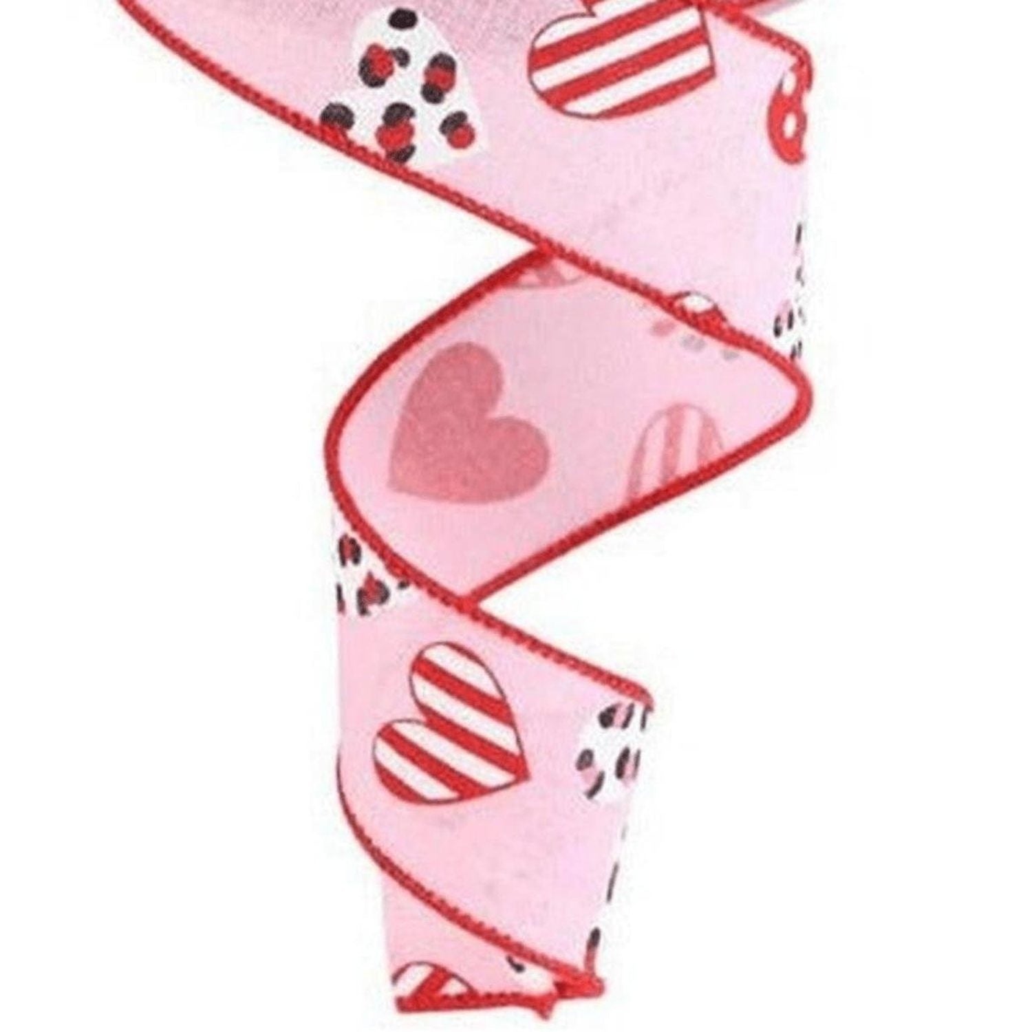 Shop For 1.5" Leopard Hearts Ribbon: Pink (10 Yard)