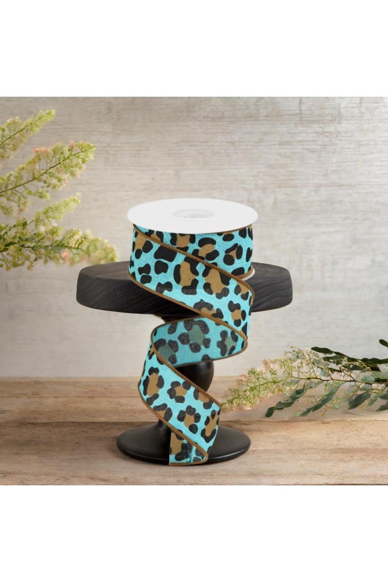 Shop For 1.5" Leopard Print Ribbon: Teal (10 Yards)