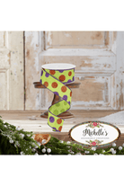 Shop For 1.5" Lime Green Ribbon with Multi Glitter Dots