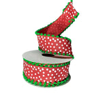Shop For 1.5" Linen Dots Pom Pom Ribbon: Red/Green (10 Yards)