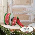 Shop For 1.5" Linen Dots Pom Pom Ribbon: Red/Green (10 Yards)