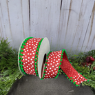 Shop For 1.5" Linen Dots Pom Pom Ribbon: Red/Green (10 Yards)