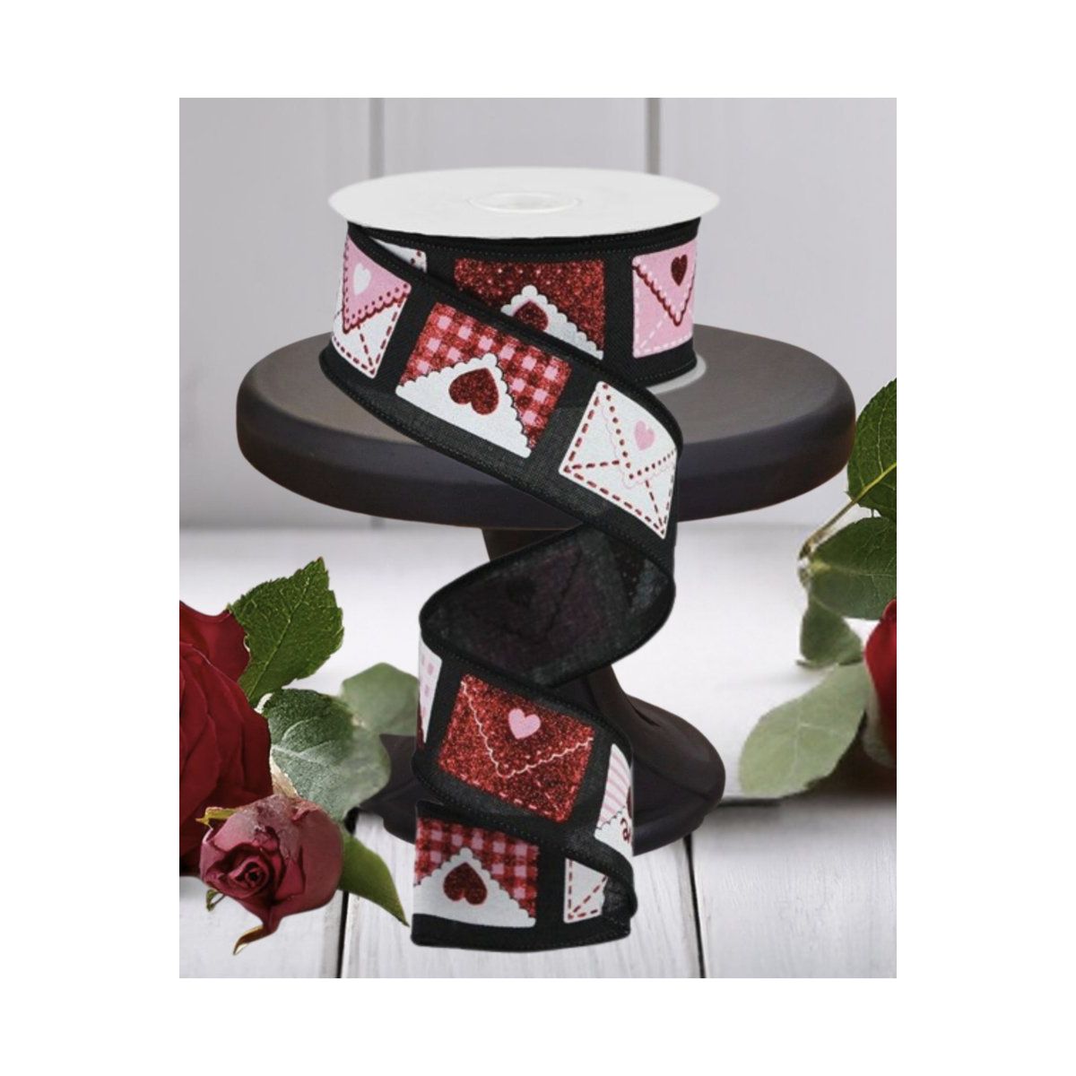 Shop For 1.5" Love Letters Royal Ribbon: Black (10 Yards)