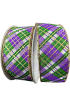 Shop For 1.5" Mardi Gras Plaid Ribbon: Purple, Gold, Green (10 Yards) at Michelle's aDOORable Creations