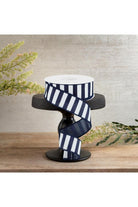 Shop For 1.5" Medium Horizontal Stripe Ribbon: Navy Blue & White (10 Yards)