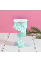 Shop For 1.5" Medium Polka Dot Ribbon: Mint Green (10 Yards) at Michelle's aDOORable Creations