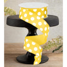 Shop For 1.5" Medium Polka Dot Ribbon: Yellow/White (10 Yards)