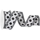 Shop For 1.5" Medium Polka Dots Gingham Edge: White & Black (10 Yards)