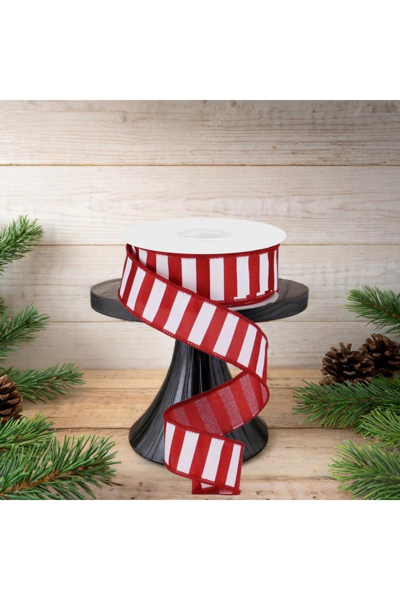 Shop For 1.5" Medium Stripe Ribbon: Crimson Red & White (10 Yards)