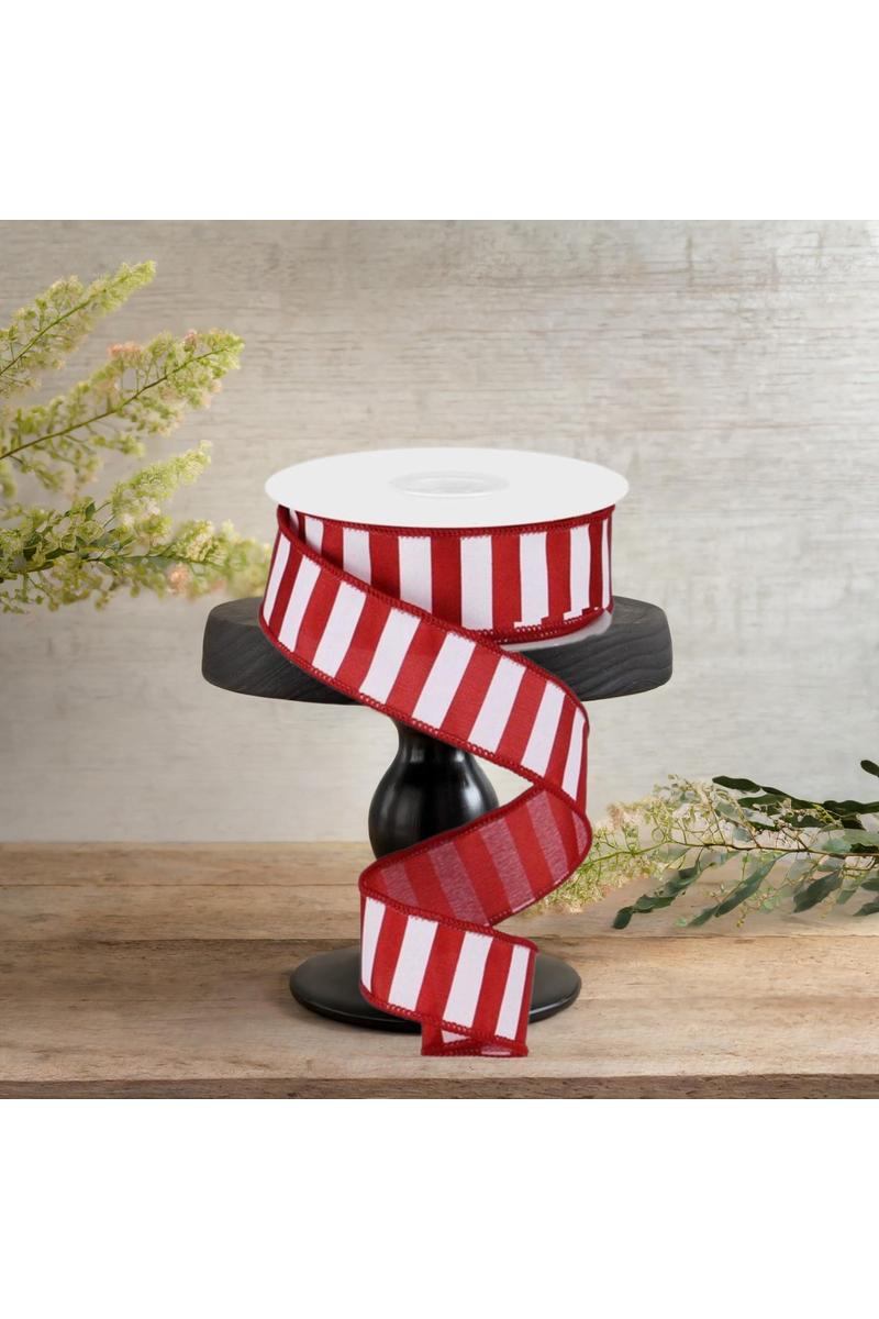 Shop For 1.5" Medium Stripe Ribbon: Crimson Red & White (10 Yards)