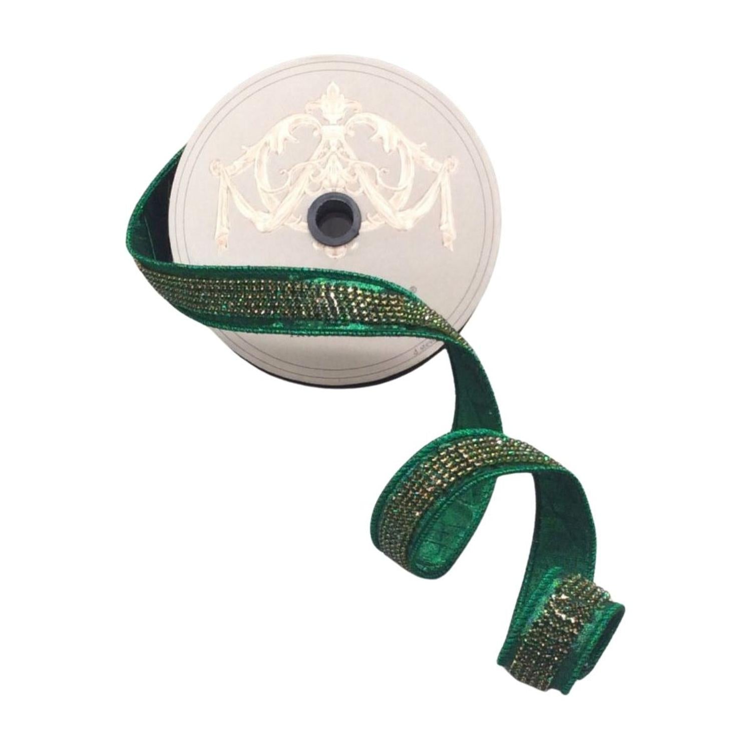 Shop For 1.5" Metallic Dupion Duchess Jewel Ribbon: Emerald (5 Yards)