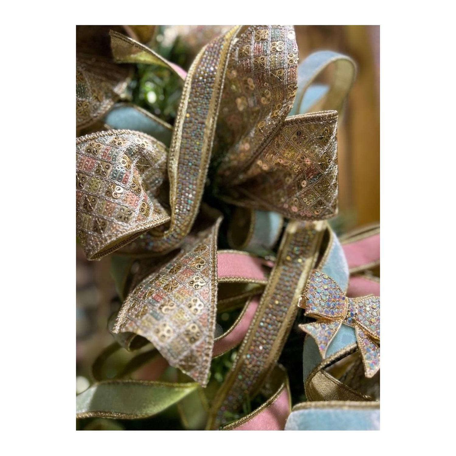 1" Metallic Dupion Duchess Jewel Ribbon: Gold (5 Yards)