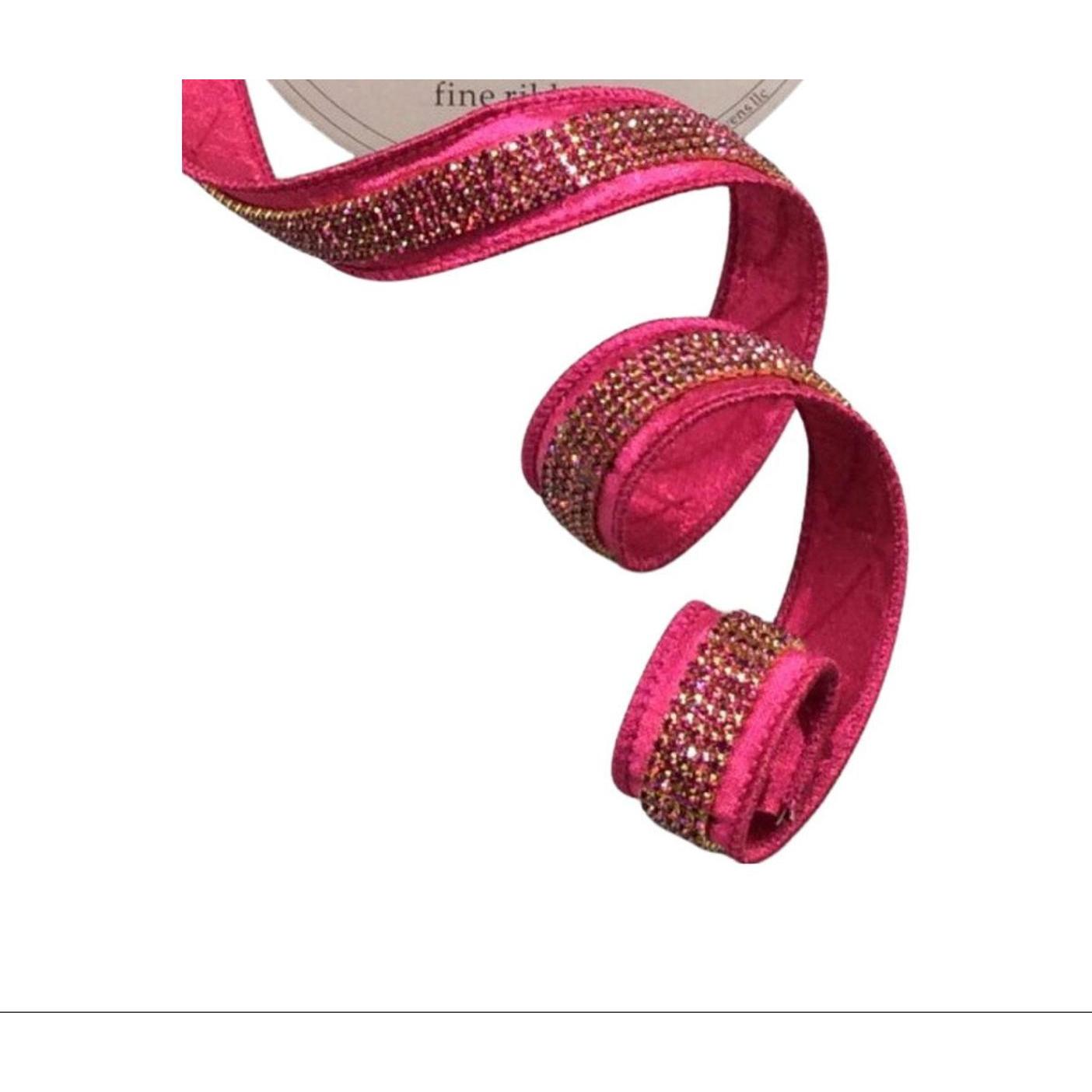 Shop For 1.5" Metallic Dupion Duchess Jewel Ribbon: Hot Pink (5 Yards)
