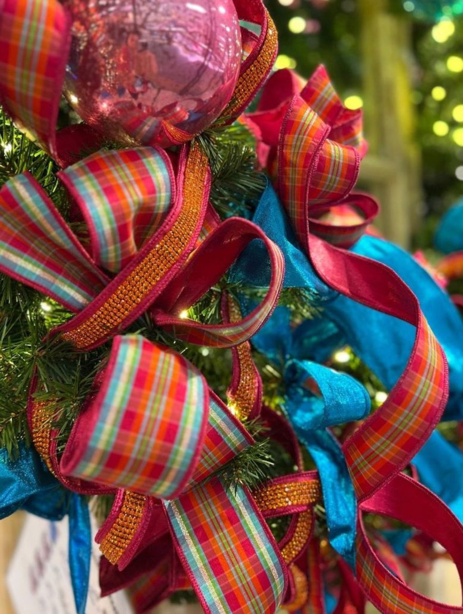 Shop For 1.5" Metallic Dupion Duchess Jewel Ribbon: Hot Pink/Orange (10 Yards) at Michelle's aDOORable Creations