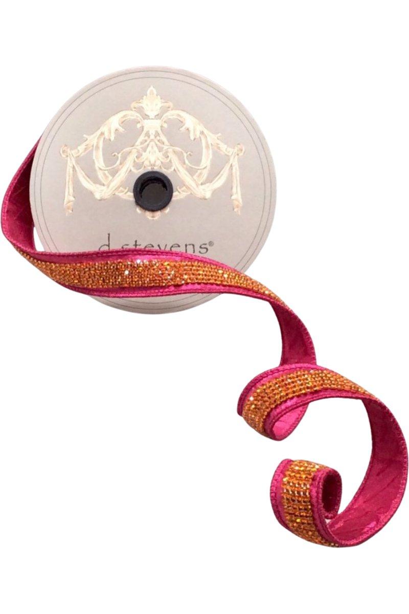 Shop For 1.5" Metallic Dupion Duchess Jewel Ribbon: Hot Pink/Orange (5 Yards)