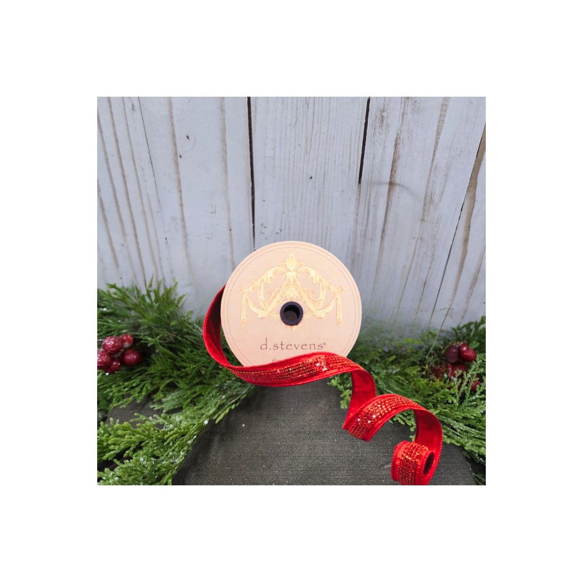 Shop For 1.5" Metallic Dupion Duchess Jewel Ribbon: Red (5 Yards)