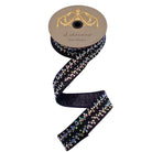 Shop For 1.5" Metallic Dupion Iris Jewel Ribbon: Black (5 Yards)