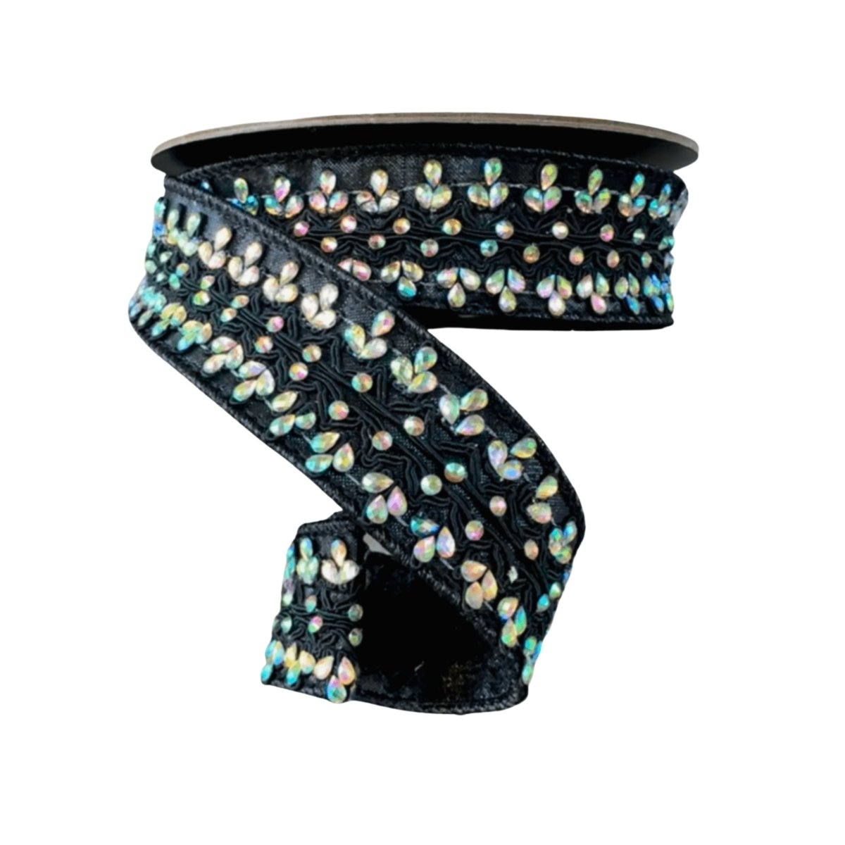 Shop For 1.5" Metallic Dupion Iris Jewel Ribbon: Black (5 Yards)