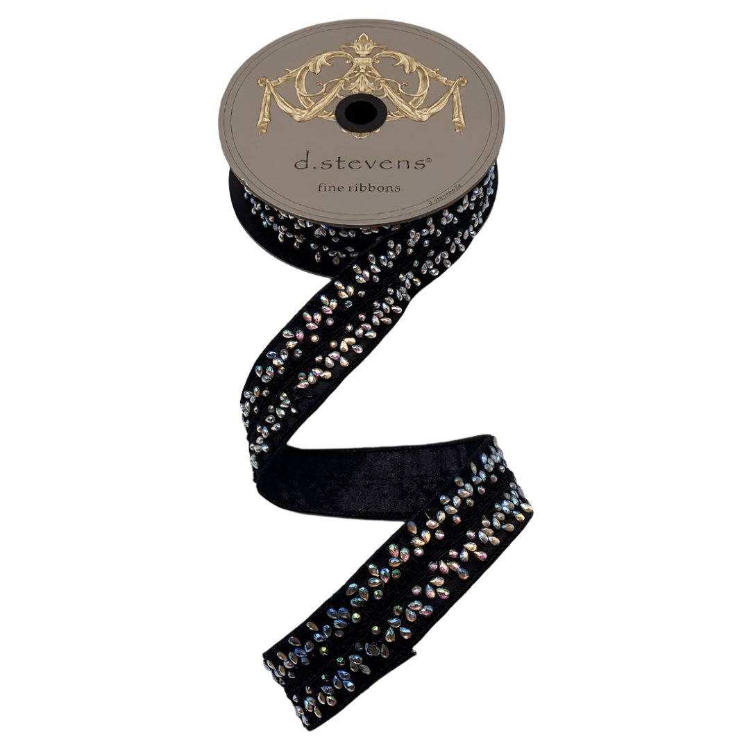Shop For 1.5" Metallic Dupion Iris Jewel Ribbon: Black (5 Yards)