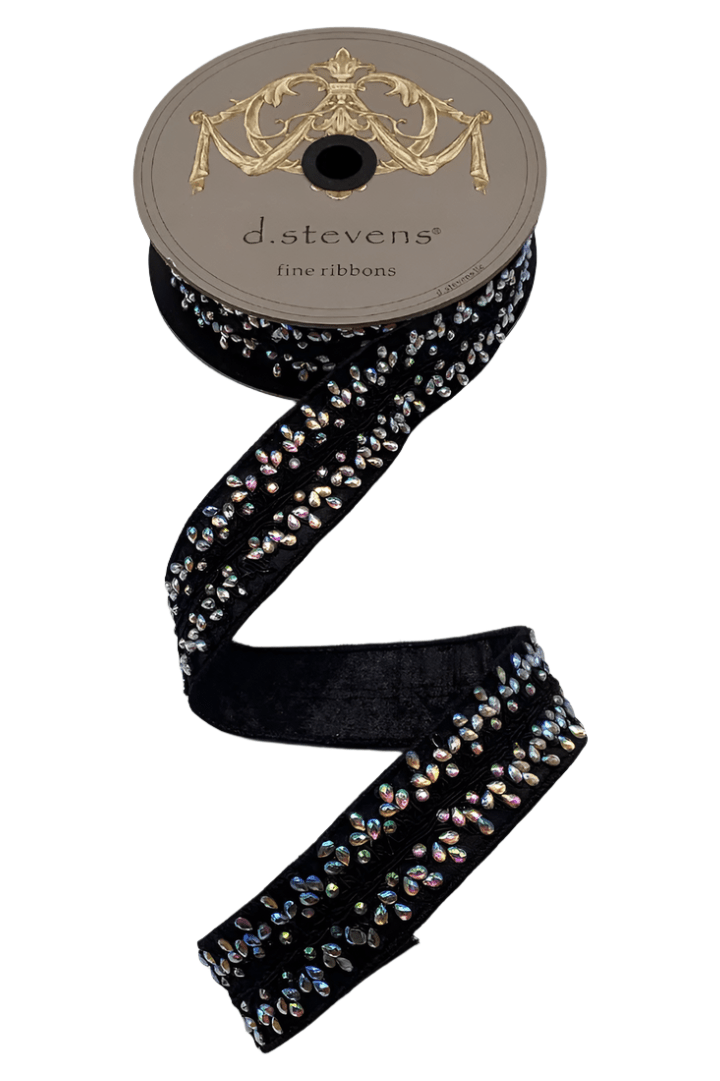 Shop For 1.5" Metallic Dupion Iris Jewel Ribbon: Black (5 Yards)