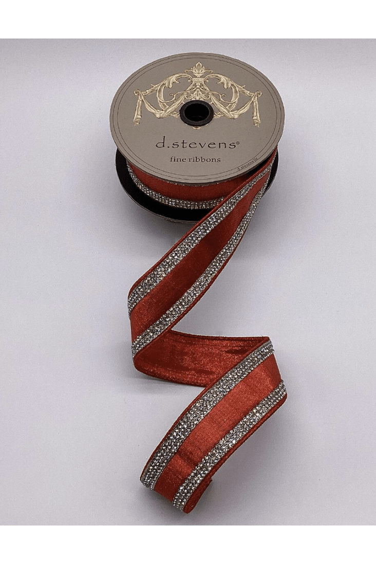 Shop For 1.5" Metallic Dupion Jewel Stripe Ribbon: Red (5 Yards)