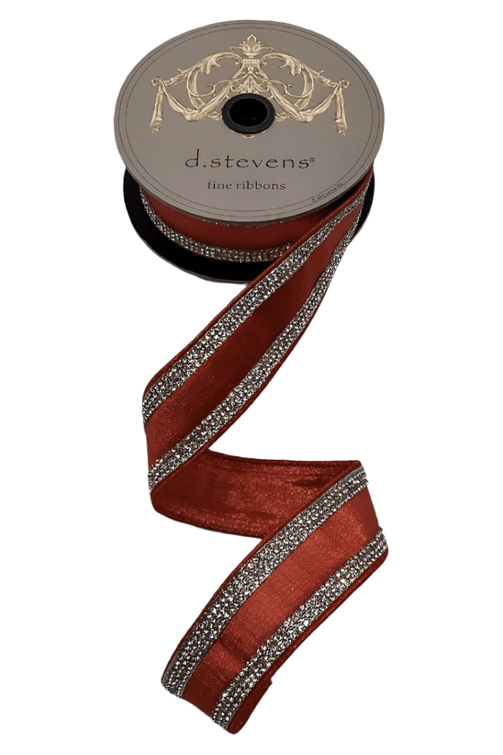 Shop For 1.5" Metallic Dupion Jewel Stripe Ribbon: Red (5 Yards)