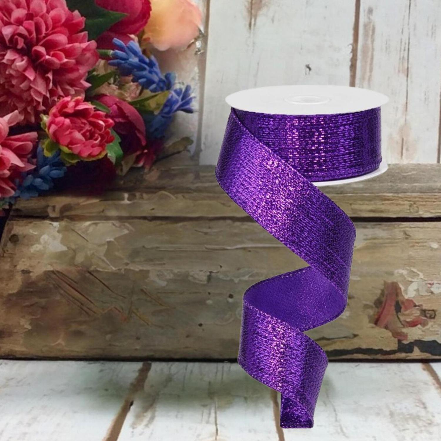 Shop For 1.5" Metallic Lame Ribbon: Purple (10 Yards)
